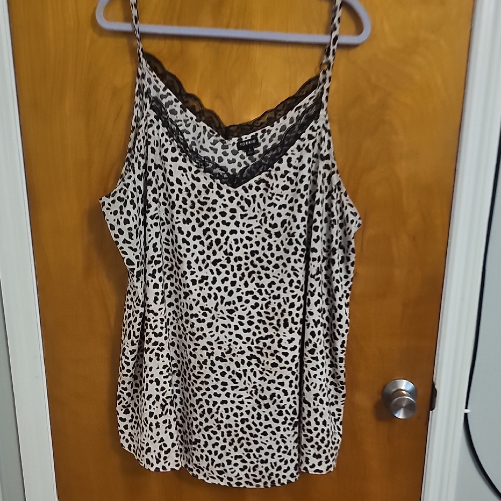 Torrid Animal Print Cami with Black Lace